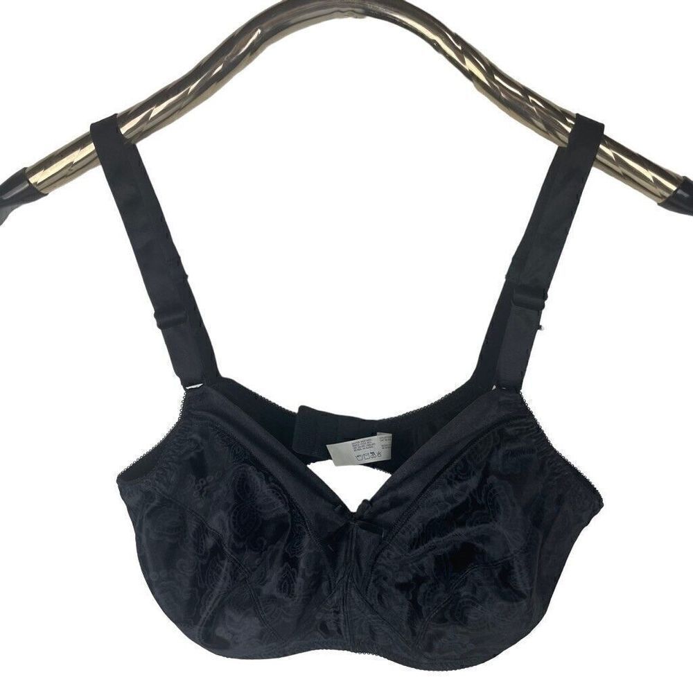 ‎American Vintage BALI Black Satin Balconette Style Bra Size 38C